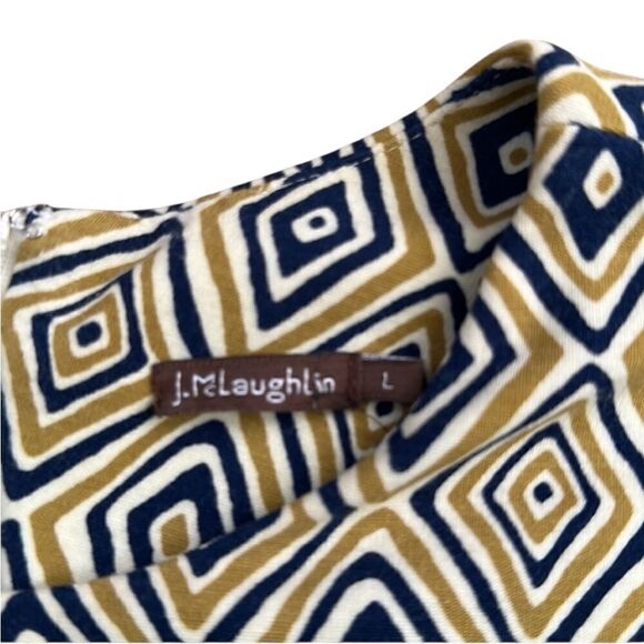 J. McLaughlin Women’s Gold And Navy Sleeveless Dress, Size L - Picture 6 of 8